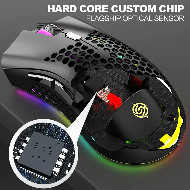 Wireless Mouse Gaming Rechargeable Optical Mouse Cordless 7 Color LED Backlit PC