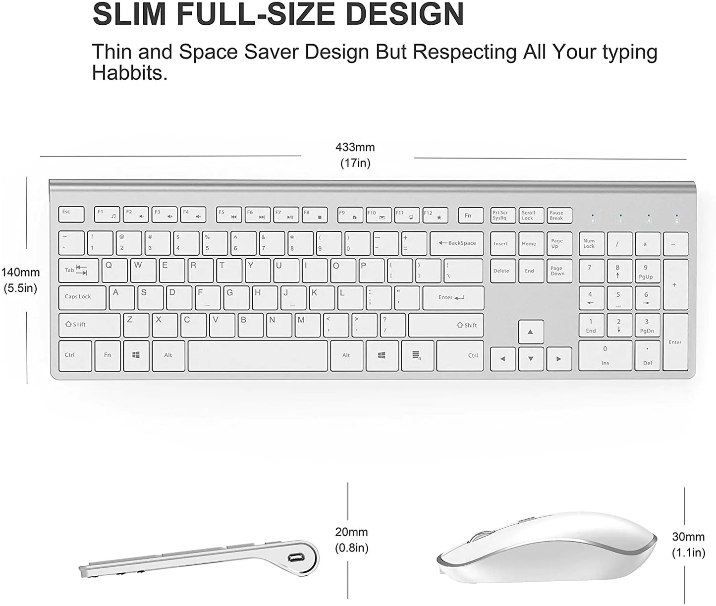 Rechargeable Wireless Keyboard And Mouse