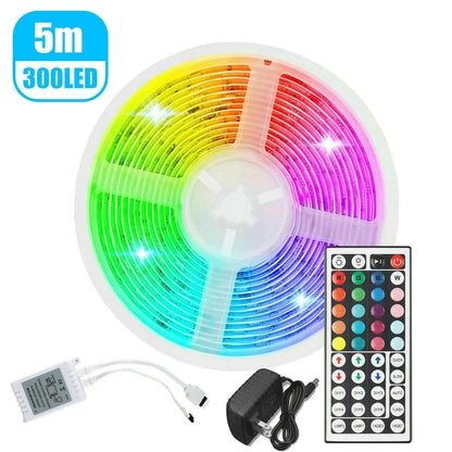 32FT LED SMD Strip Light Flexible 3528 RGB Remote Fairy Lights Room TV Party Bar