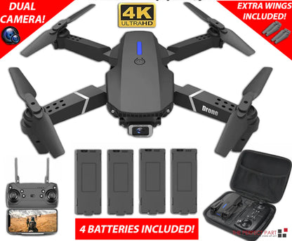 2023 New RC Drone With 4K HD Dual Camera WiFi FPV Foldable Quadcopter +4 Battery