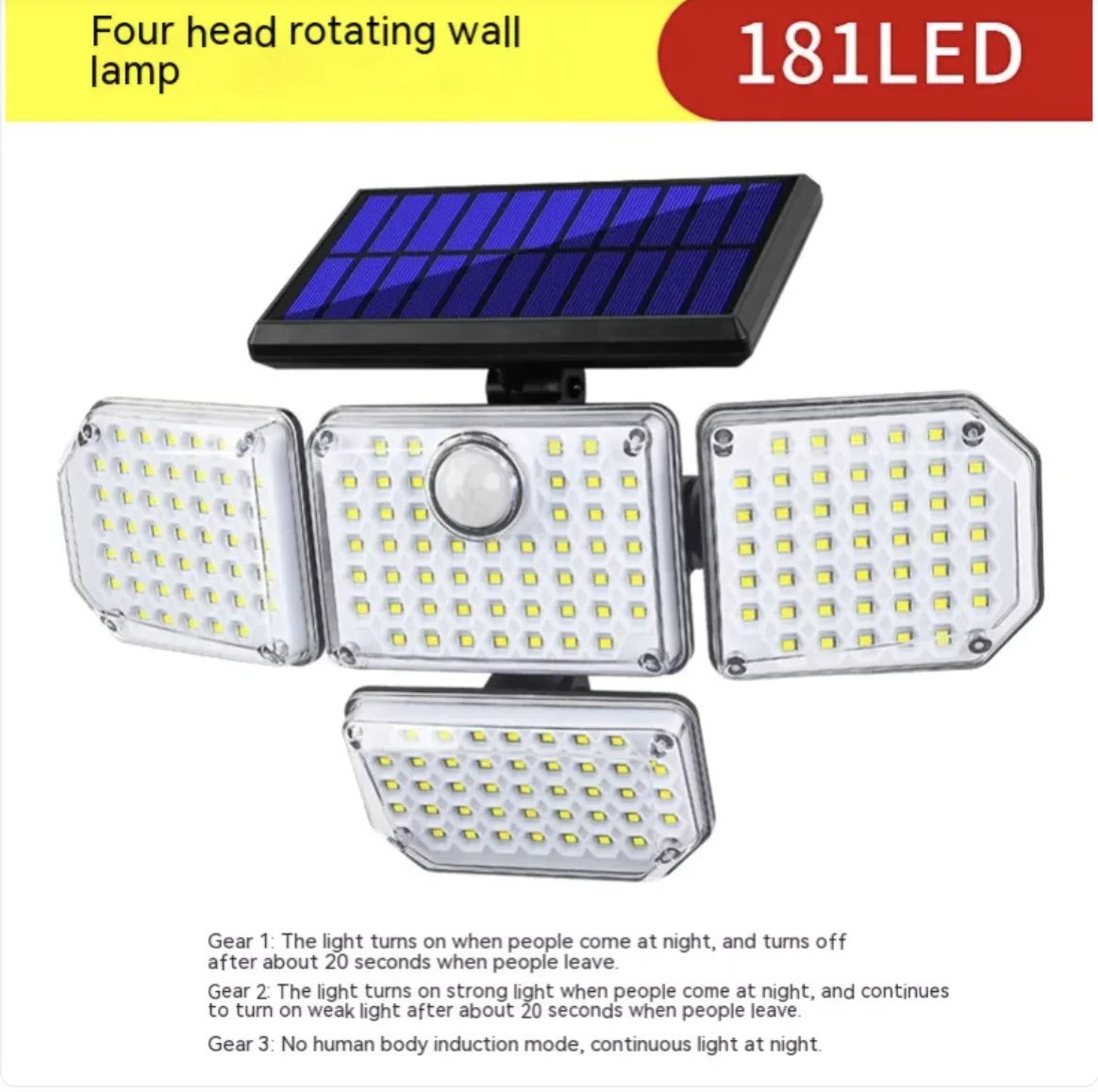 New Solar Wall Lamp Three Ends Outdoor Waterproof Human Induction