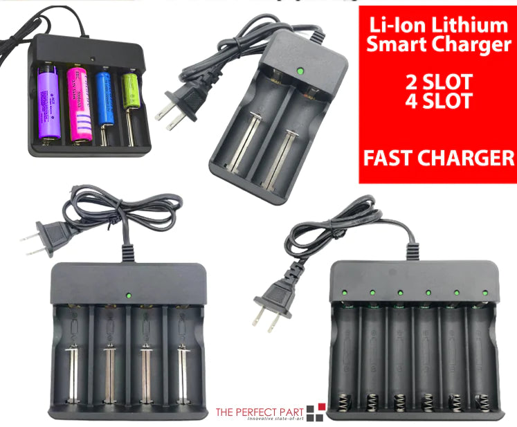 Li-ion Lithium Smart Charger 3.7V 2 4 6 Slot For 16340/14500/26650 RCR123 USA A+