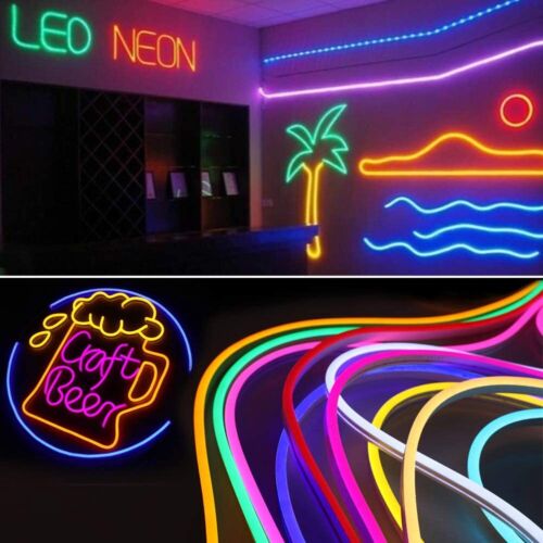 1M 2M 3M 5M 12V Flexible Sign Neon Lights Silicone Tube LED Strip Waterproof USA