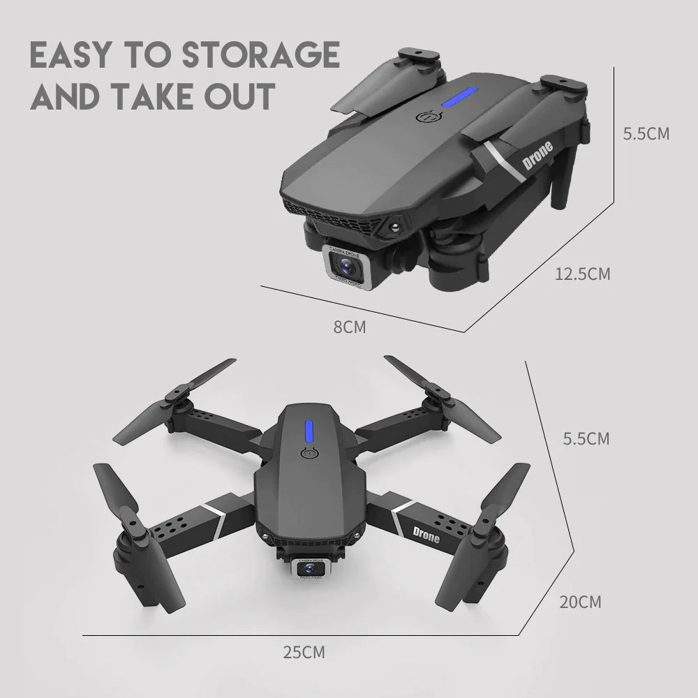 2023 New RC Drone With 4K HD Dual Camera WiFi FPV Foldable Quadcopter +4 Battery